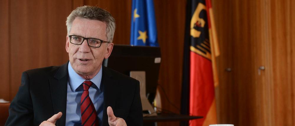 Thomas de Maizière, Bundesminister des Innern, beim Tagesspiegel-Interview.