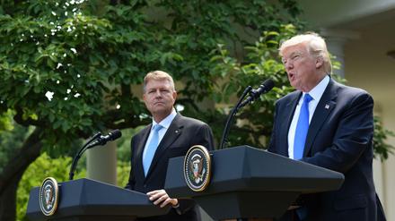 US-Präsident Donald Trump und der rumänische Staatschef Klaus Iohannis.