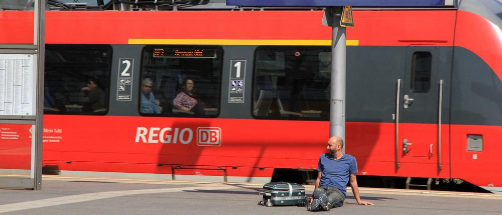 Regional- und Fernbahngleis im Hauptbahnhof in Berlin-Mitte.