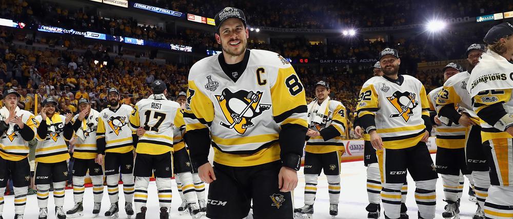 Ich mal wieder. Sidney Crosby nach dem Titelgewinn mit den Peguins.