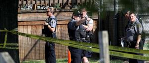 Nach der Schießerei in Alexandria untersucht die Polizei den Tatort. Unter anderem wurde dabei ein republikanischer Abgeordneter verletzt.