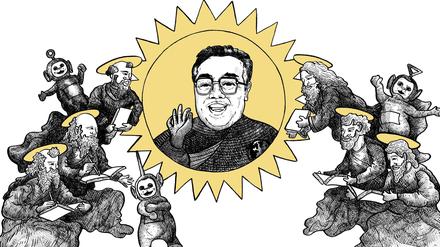 Wo Kim Il-sung die Teletubbies trifft. Für seine Nordkorea-Kritik arbeitet Leumas To mit Popkultur- und Bibelzitaten.