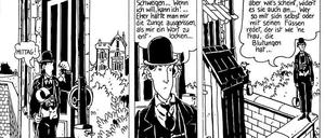 Trauriger Clown: Die Hauptfigur von „Hier Selbst“, Arthur Selbst, haust auf einer Mauerkrone.