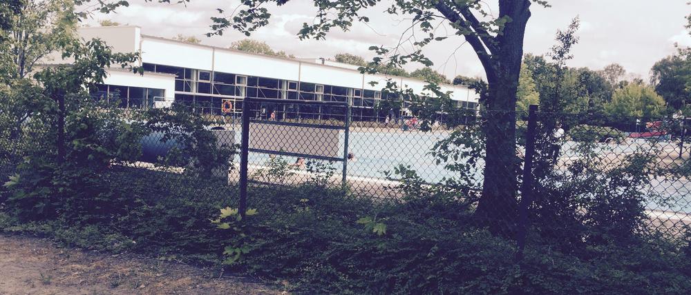 Die Schwimmhalle wiederum bietet ein laut Bäderbetriebe ein "50-m-Becken (28 °C), Sprungbecken mit 1-m- und 3-m-Sprungbrett und Nichtschwimmerbecken".