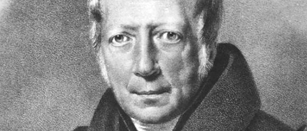 Das Bild zeigt das Porträt eines Mannes in einer historischen Lithographie.