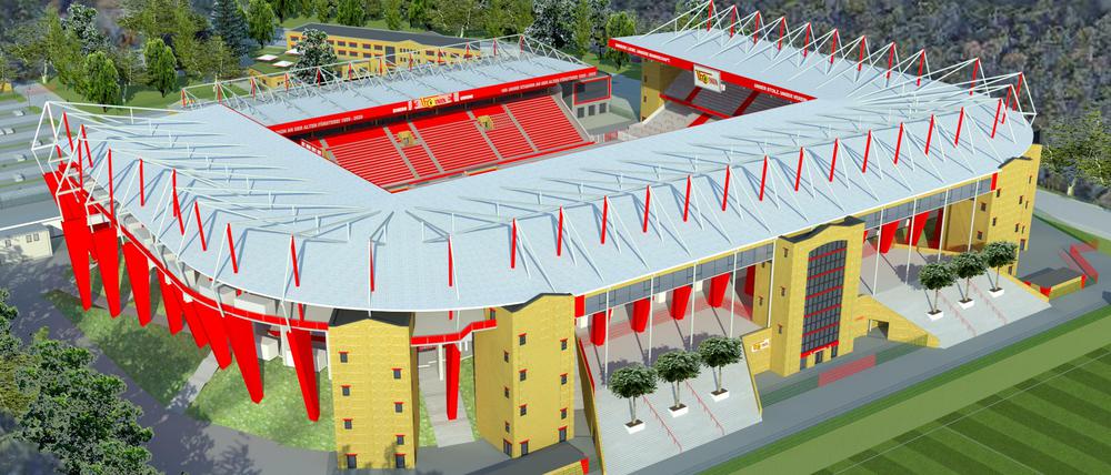 Groß gedacht. Nach dem Ausbau sollen fast 15 000 Zuschauer mehr in das Stadion passen als bisher. In der vergangenen Saison war die Alte Försterei meist sehr gut gefüllt.