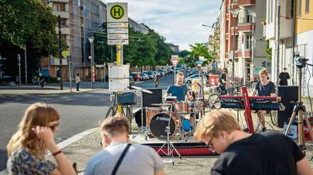Hier spielt die Musik: Das Jazz-Funk-Duo Palme/Wagner bei der letzten Fête de la Musique.