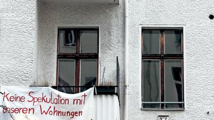 Protest gegen Wohnungsspekulationen in Berlin-Friedrichshain