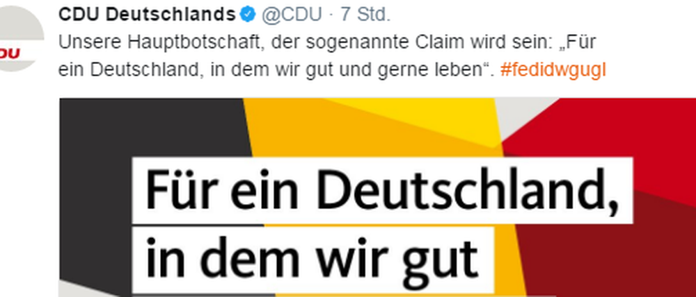 #fedidwgugl: Der Hashtag der CDU-Wahlkampagne