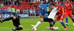 Chance genutzt. Im zweiten Spiel beim Confed-Cup erzielte Lars Stindl sein zweites Tor. 