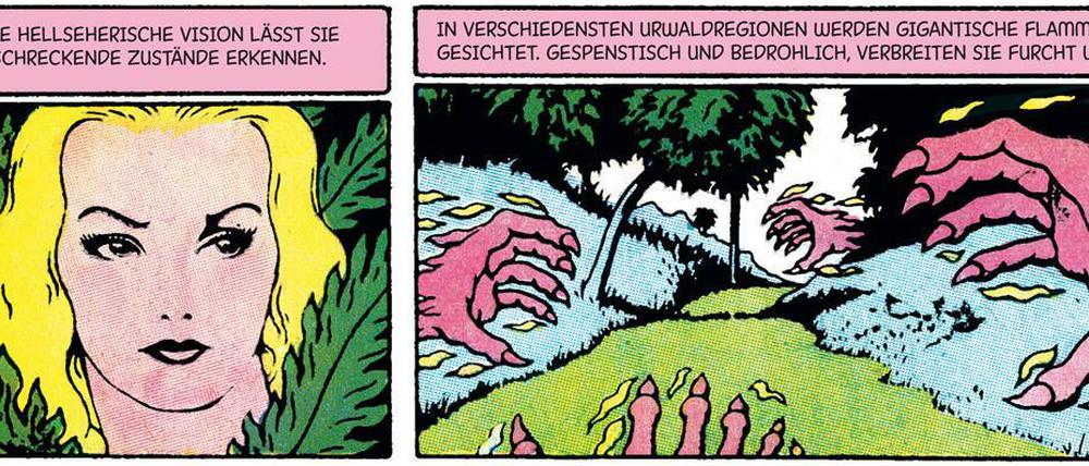  Superheldin Fantomah, bevor sie totenkopflastig wird: Eine Seite aus dem besprochenen Band.