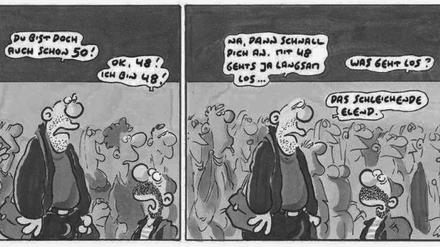Zwischen Verleugnungs- und Akzeptanzphase: Eine Szene aus „Herbst in der Hose“.