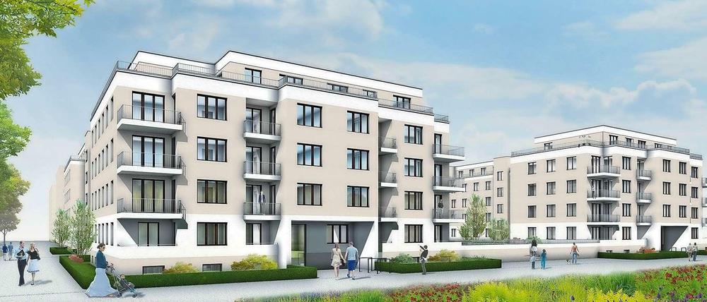 Die Pepitahöfe wurden von verschiedenen Architekten geplant, hier die Visualisierung eines Gebäudes des Büros Cramer Neumann. 