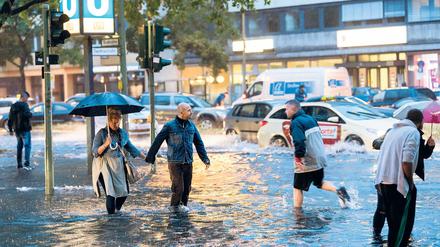 Regen in Berlin - ziemlich viel.