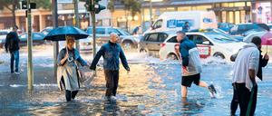 Regen in Berlin - ziemlich viel.