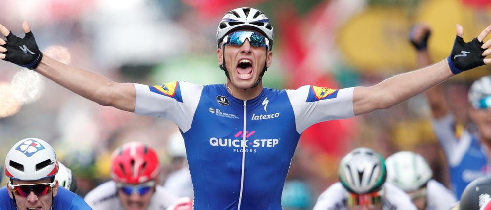 Marcel Kittel feiert seinen Sieg.