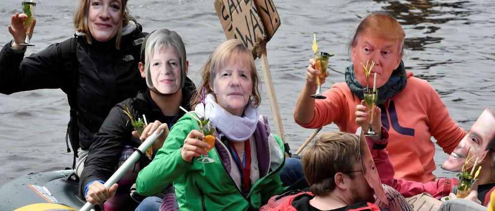 Alle in einem Boot? So sicher ist das auch unter den realen Politikern nicht, die zum G-20-Gipfel nach Hamburg anreisen.