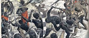 Ein Kampf ohne Hoffnung. Herero im Krieg gegen deutsche Soldaten in Südwestafrika, dem heutigen Namibia.
