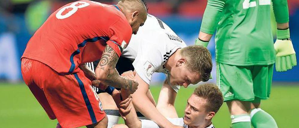 Chiles Arturo Vidal und Joshua Kimmich haben sich bereits im Gruppenspiel für das Finale verabredet.