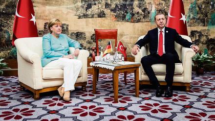 Bundeskanzlerin Angela Merkel und Türkeis Präsident Recep Tayyip Erdogan auf einem Archivbild.