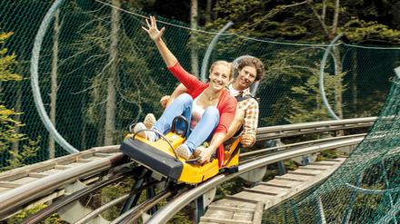 Abgefahren. Rodeln macht auch im Sommer Spaß.