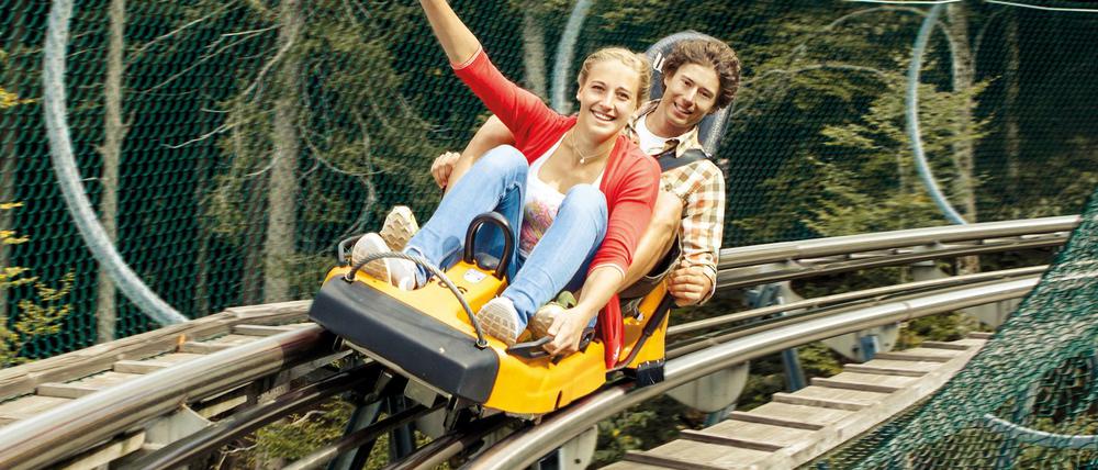 Abgefahren. Rodeln macht auch im Sommer Spaß.