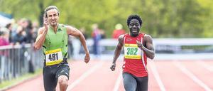 Daniele Biffi (links) durfte bei den Seniorenmeisterschaften in Zittau nicht mehr im Finallauf starten.