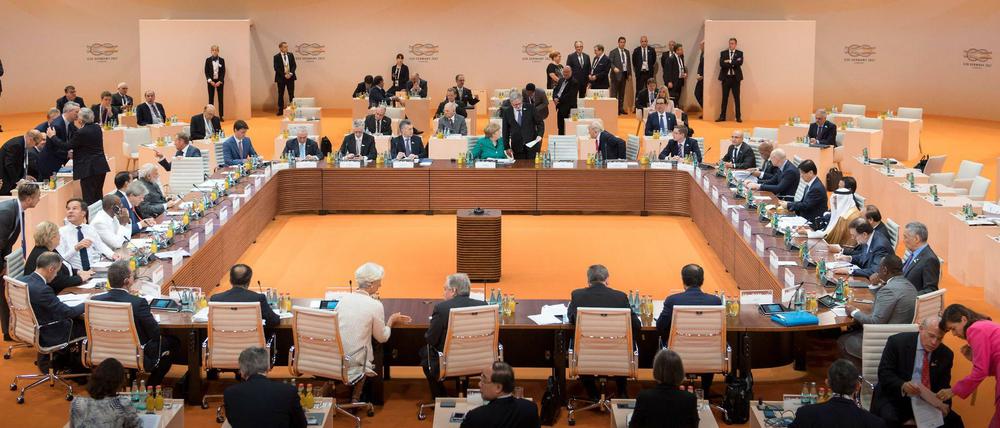 Alle beisammen: Das Plenum der G20 in Hamburg. 