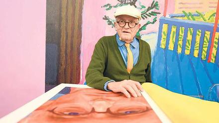 A bigger Book. David Hockney 2016 bei der Präsentation seines Sumo-Buches auf der Frankfurter Buchmesse. 
