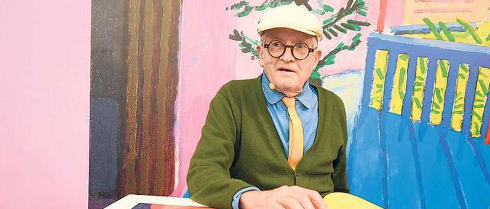 A bigger Book. David Hockney 2016 bei der Präsentation seines Sumo-Buches auf der Frankfurter Buchmesse. 