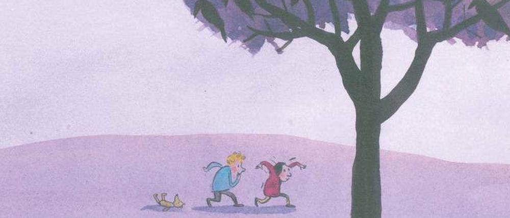 „Weißt du noch, wie die Raben über uns gelacht haben ...?“ Eine Szene aus dem Buch von Jutta Bauer und Zoran Drvenkar.