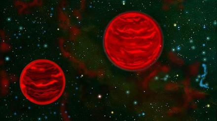 So könnten die sonnenlosen Doppel-Planeten aussehen, die Astronomen in der 160 Lichtjahre entfernten TW-Hydrae-Assoziation entdeckt haben.
