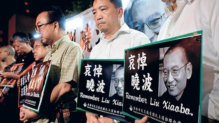 Gedenken an Liu Xiaobo in Hong Kong