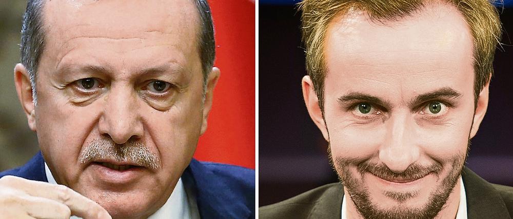 Der türkische Ministerpräsident Recep Tayyip Erdogan (links) und Jan Böhmermann.