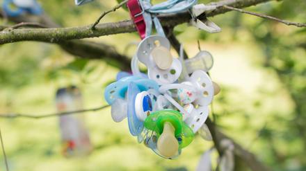 An Schnullerbäumen können Kleinkinder ihren Schnuller aufhängen, um sich so leichter von diesem zu lösen.