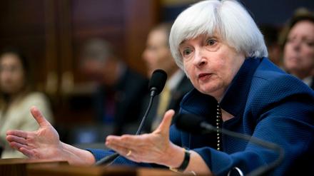 Die US-Notenbankchefin Janet Yellen am Mittwoch vor dem US-Kongress.