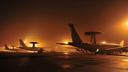 Awacs-Aufklärungsflugzeuge der Nato in Konya.
