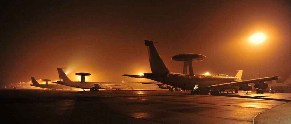 Awacs-Aufklärungsflugzeuge der Nato in Konya.
