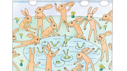 Illustration aus: Tom Seidmann-Freud: Buch der Hasengeschichten. Verlag Bokelberg.com, 26 Euro.