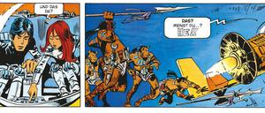 Im Reich der tausend Planeten. Eine Seite aus "Valerian und Veronique" von Jean-Claude Mézières und Pierre Christin.