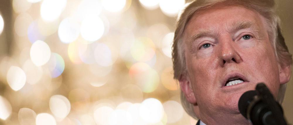 Donald Trump bei einer Ansprache zum "Made in America Day" am Montag im Weißen Haus.