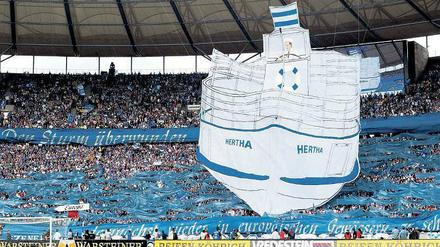 Das blau-weiße Gründungsschiff.