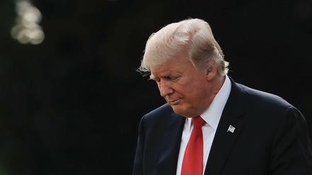 US-Präsident Trump im Garten des Weißen Hauses.