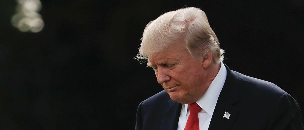 US-Präsident Trump im Garten des Weißen Hauses.