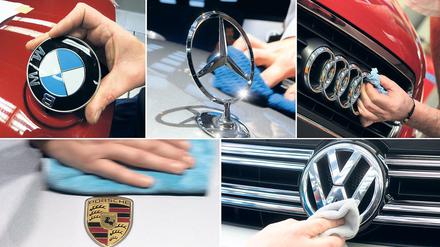Im Fokus: Die Automobilkonzerne Volkswagen, Audi, Porsche, BMW und Daimler.