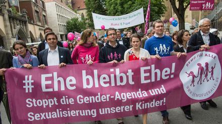 Das Aktionsbündnis "Demo für Alle" könnte ein Kandidat für die Liste der "Gender-Feinde" der Heinrich-Böll-Stiftung sein. 