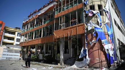 Kabul: Ein beschädigtes Haus nahe des Orts, an dem die Bombe explodierte.