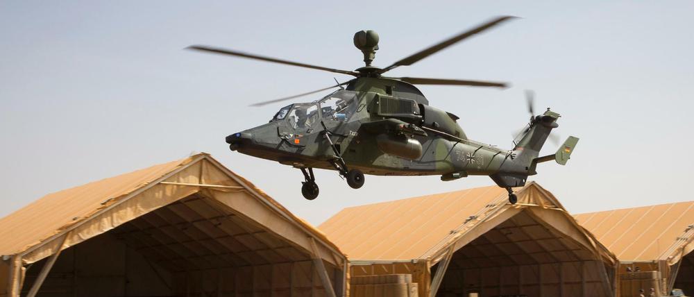 Ein Kampfhubschrauber des Typs Tiger in Mali (Archivbild vom 25.03.2017) 