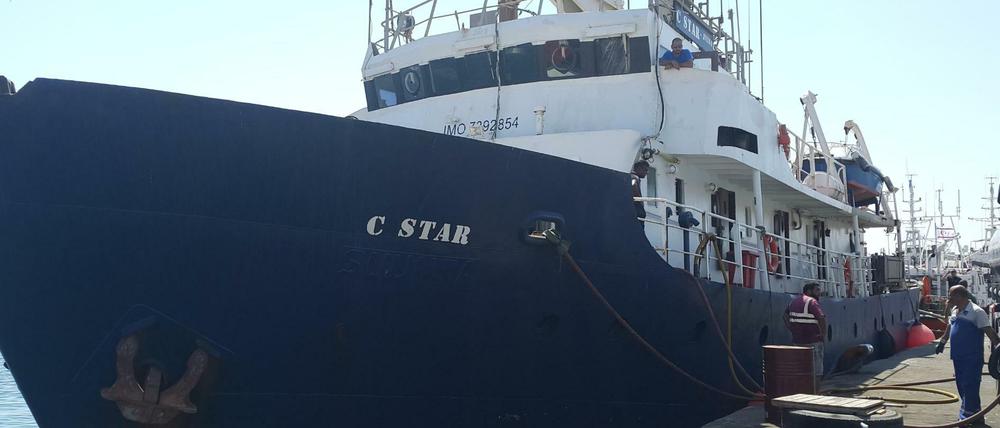 Das von der rechten "Identitären Bewegung" gecharterte Schiff "C Star" im Hafen von Famagusta.