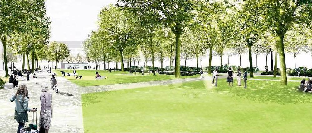 So stellt sich das Landschaftsarchitekturbüro Rehwaldt die Zukunft des Olivaer Platzes vor.
